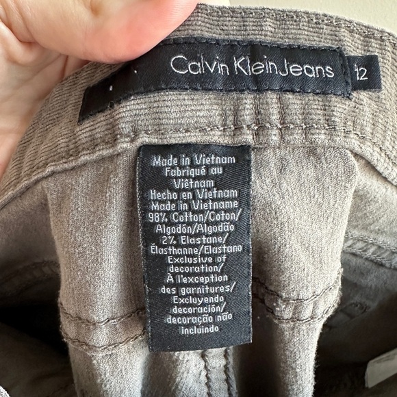 Calvin Klein Jeans Gray Corduroy Straight Leg Pants, Size 12 - Picture 13 of 15
